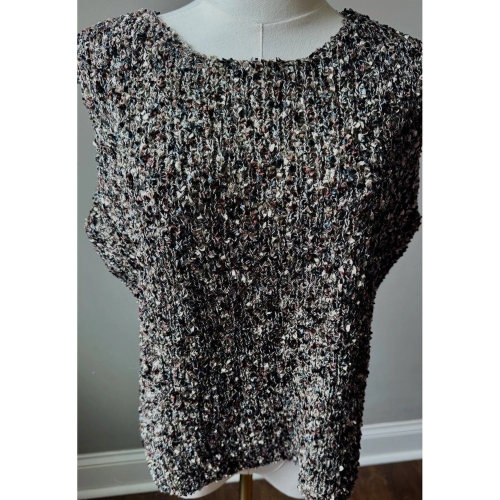 NWT Austin Reed Brown Metallic Knit Sweater Vest Women's Large Sleeveless Top